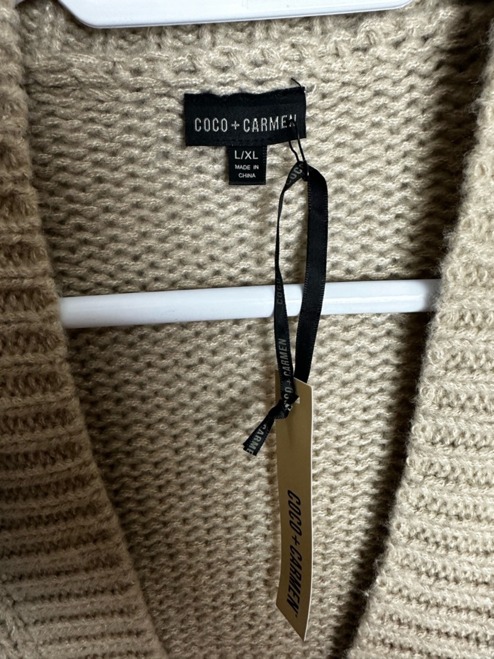 Coco + Carmen Cardigan Women's Size L or XL Oversized Flower Boho Floral Tan NEW - Picture 7 of 10